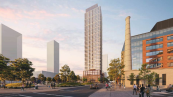 endering of the proposed development, looking southwest from Liberty Street and Atlantic Avenue.Supplied: BDP Quadrangle